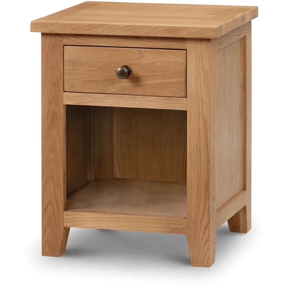 Marlborough Single Drawer Bedside Table - White Oak
