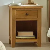Marlborough Single Drawer Bedside Table - White Oak