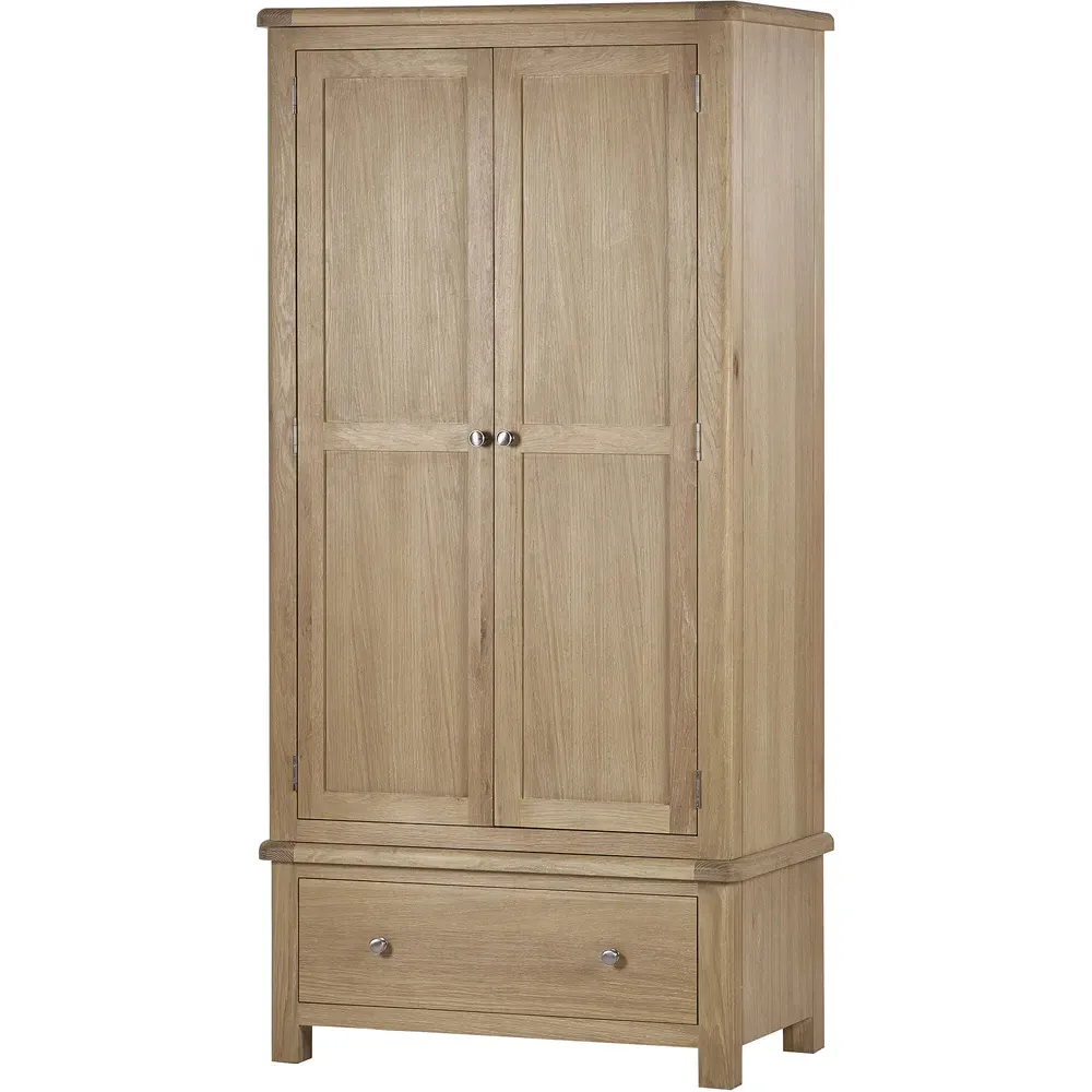 Memphis 2 Door Wardrobe with Drawer - Limed Oak