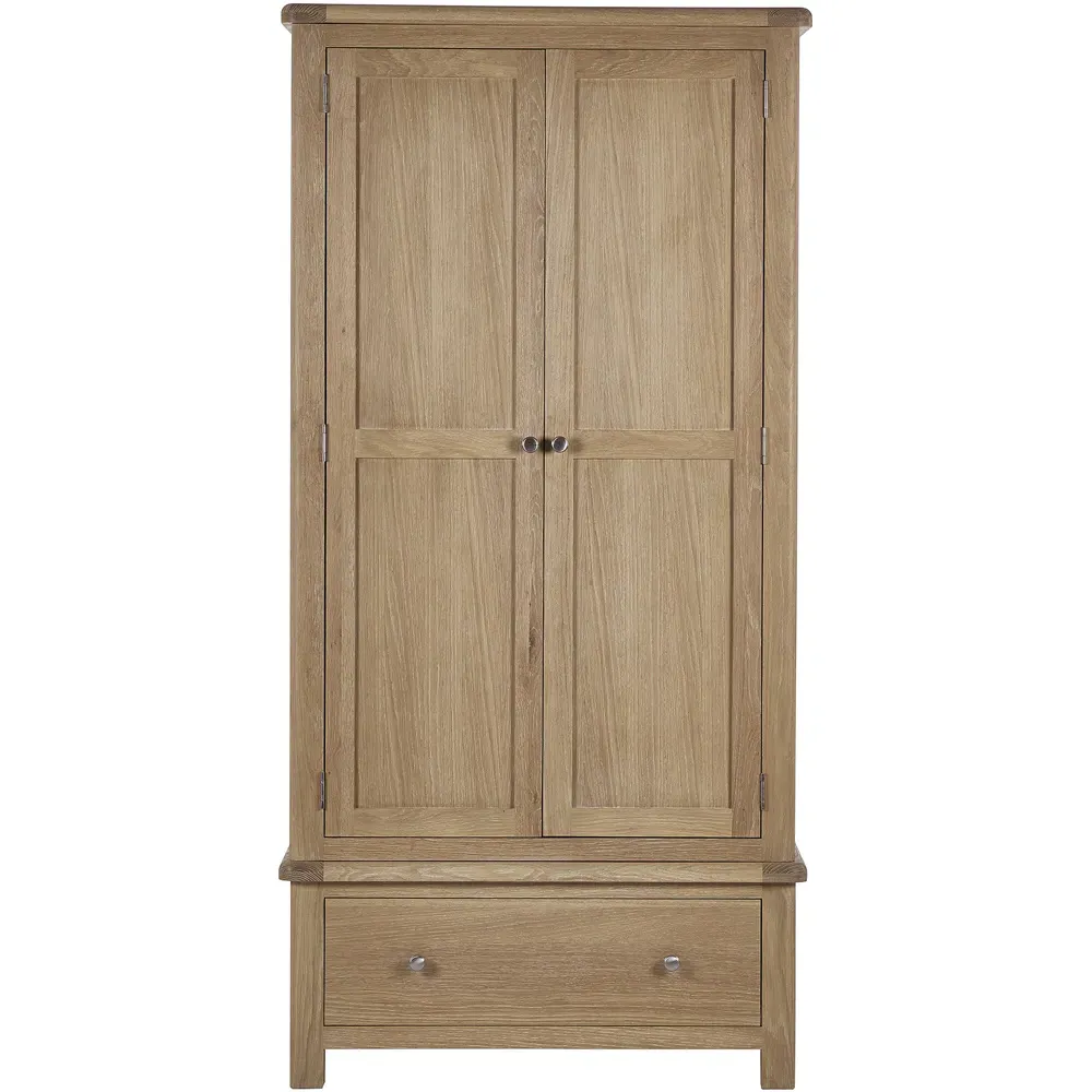 Memphis 2 Door Wardrobe with Drawer - Limed Oak