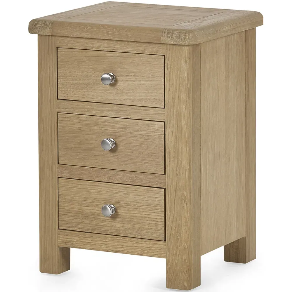 Memphis 3 Drawer Bedside Table - Limed Oak