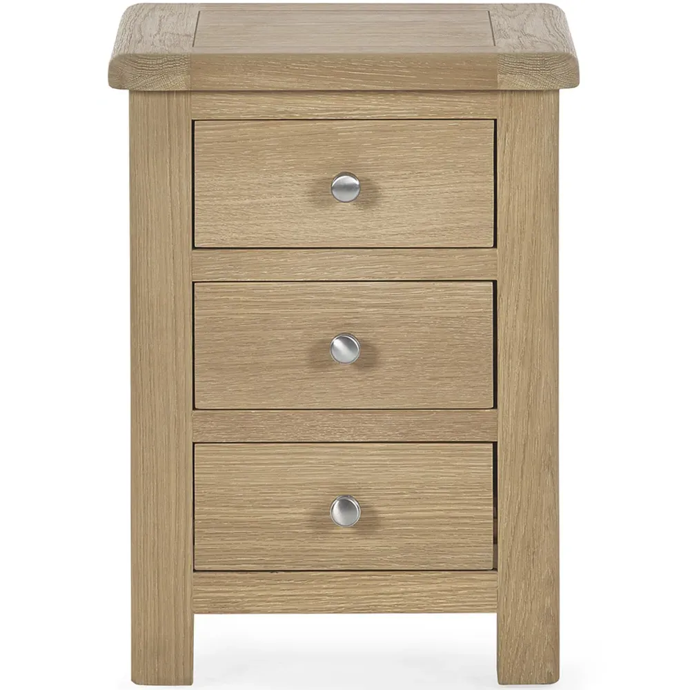 Memphis 3 Drawer Bedside Table - Limed Oak
