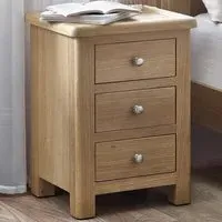 Memphis 3 Drawer Bedside Table - Limed Oak