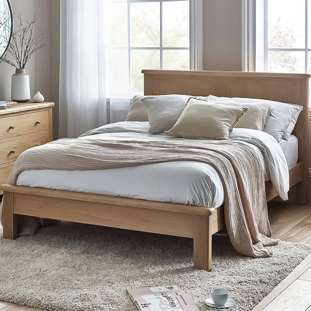 Memphis King Size Bed Frame - Limed Oak