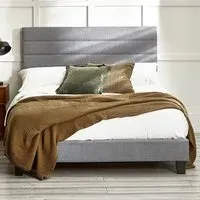 Merida Single Bed Frame - Grey, Linen