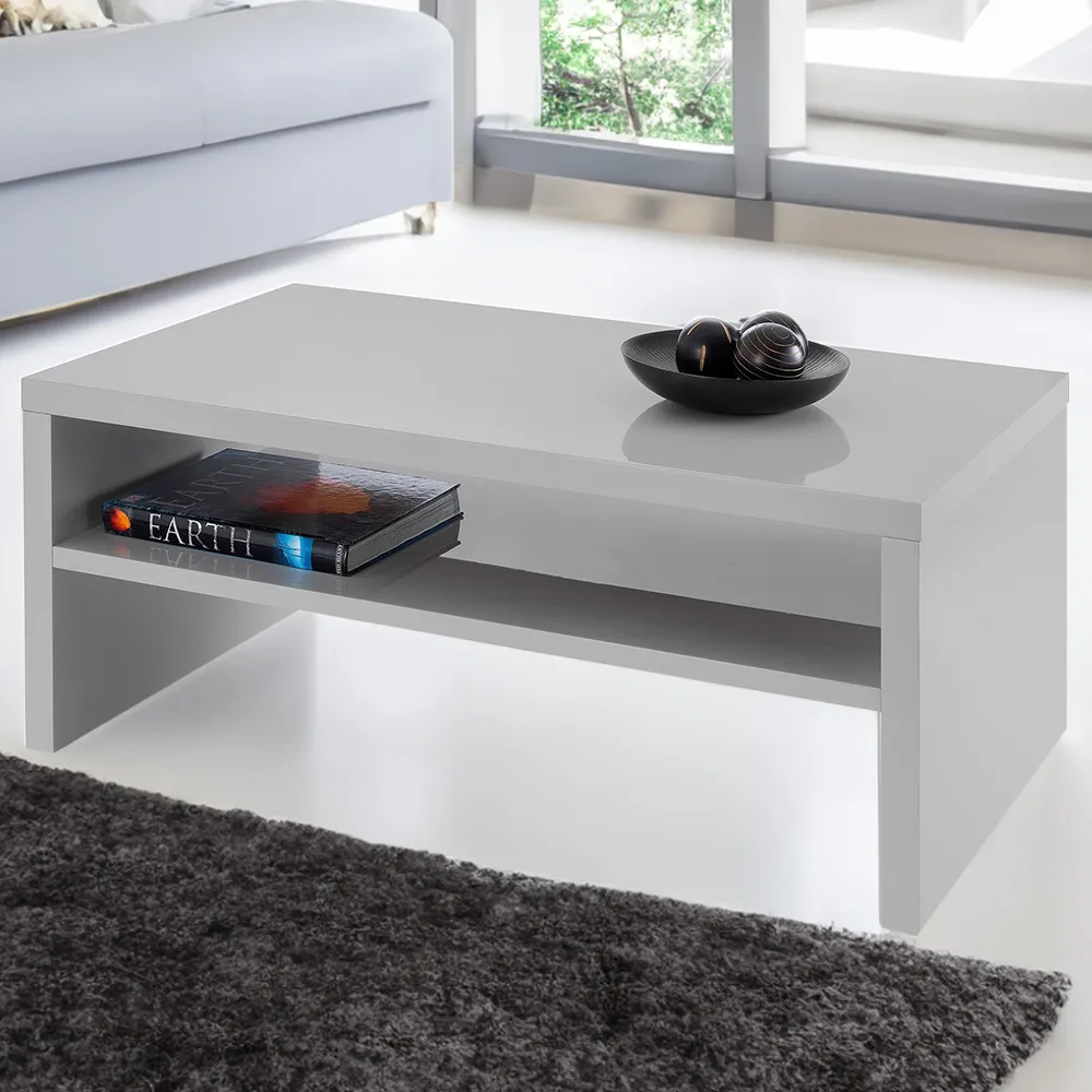 Metro Rectangle Coffee Table with Storage - Grey image