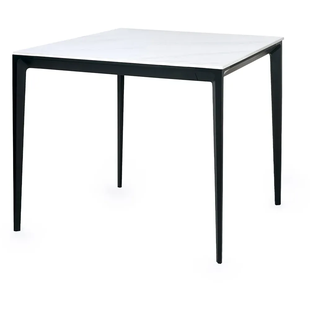 Miami 4-Seater Square Dining Table - White, Marble