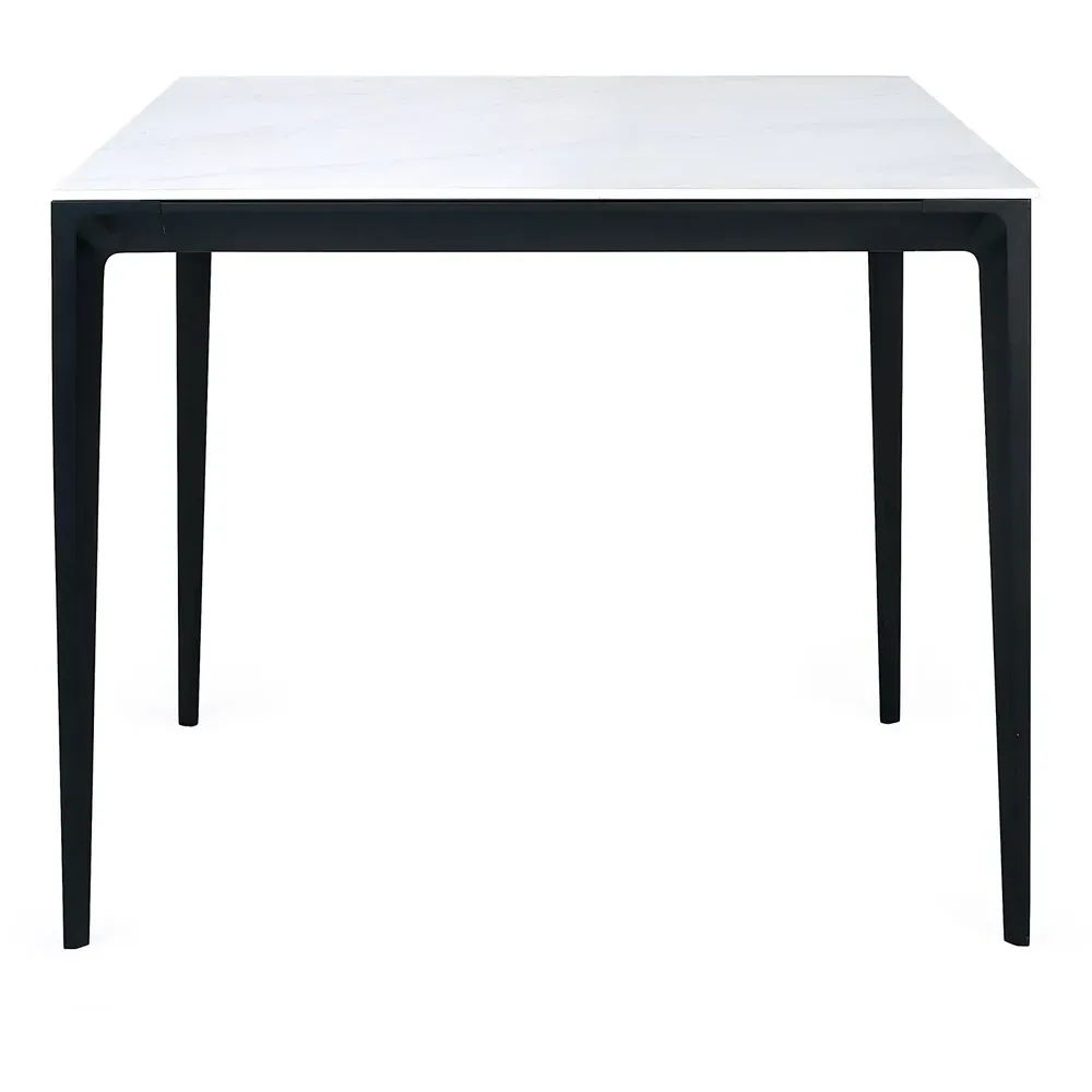 Miami 4-Seater Square Dining Table - White, Marble