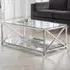 Miami Coffee Table with Storage - Silver, Glass