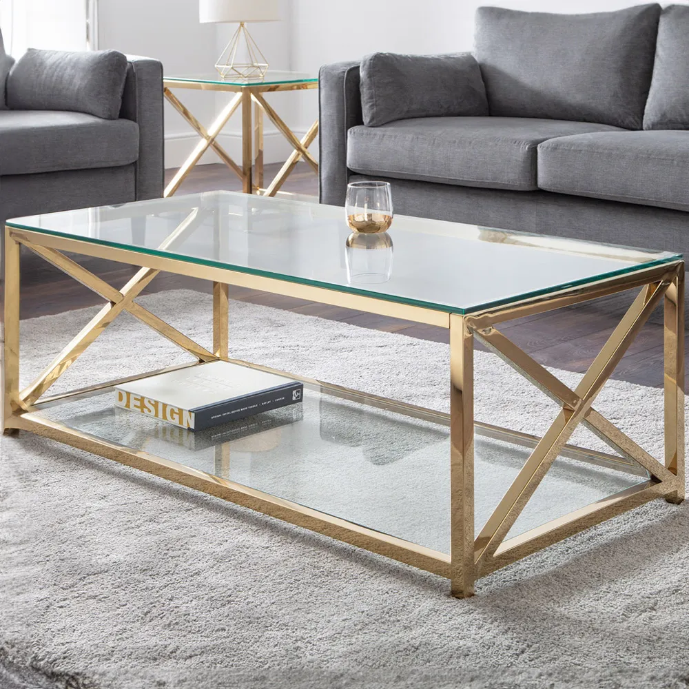 Miami Console Table - Gold, Stainless Steel