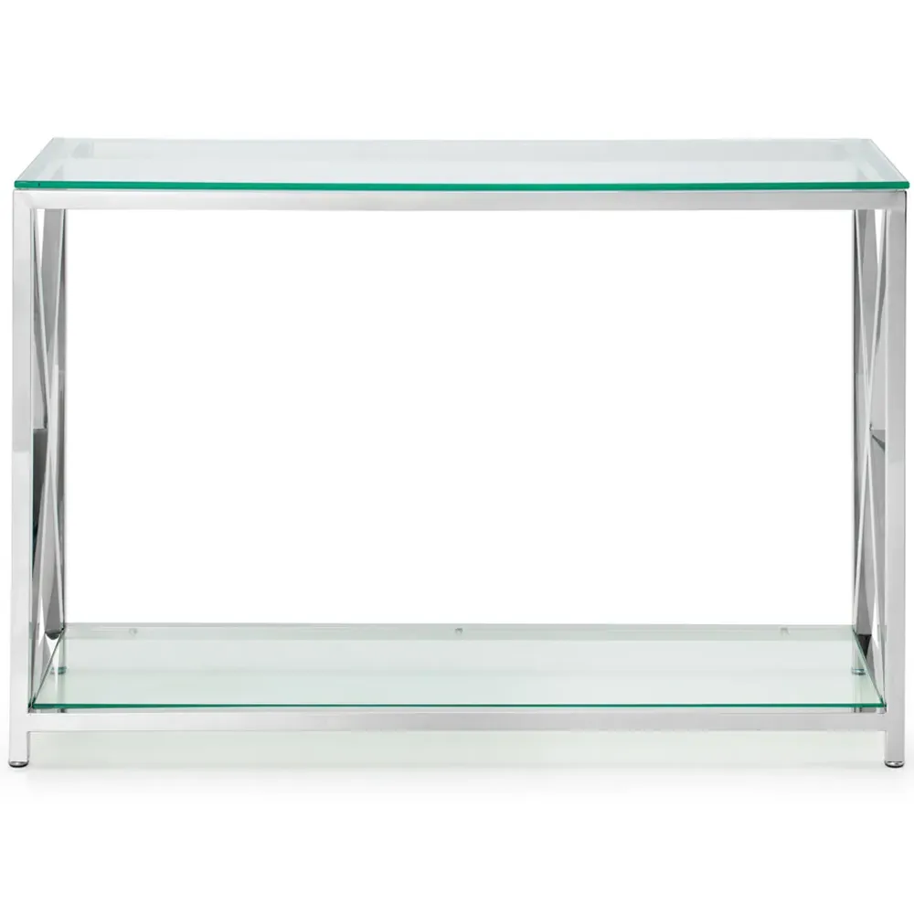 Miami Console Table with Storage - Silver, Glass