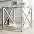Miami Lamp Table with Storage - Silver, Glass