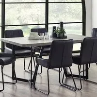 Miller 6-Seater Dining Table - Grey, Concrete