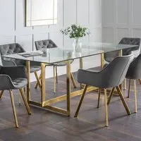 Minori 4 Seater Dining Table - Clear, Glass