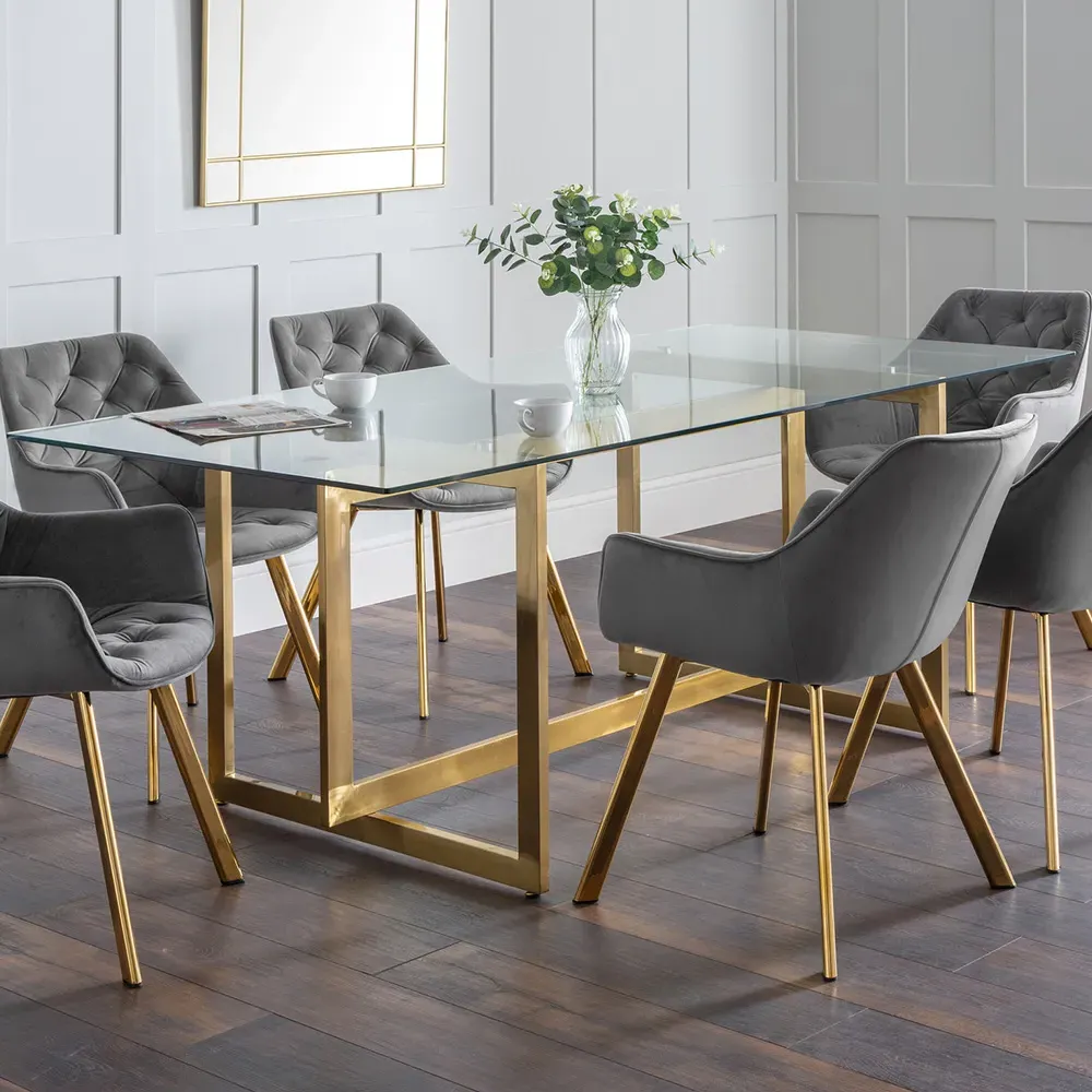 Minori 4 Seater Dining Table - Clear, Glass image