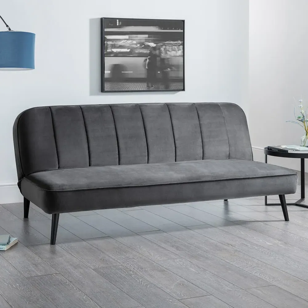 Miro 3-Seater Sofa Bed - Grey, Velvet image
