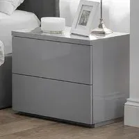 Monaco 2 Drawer Bedside Cabinet - Grey