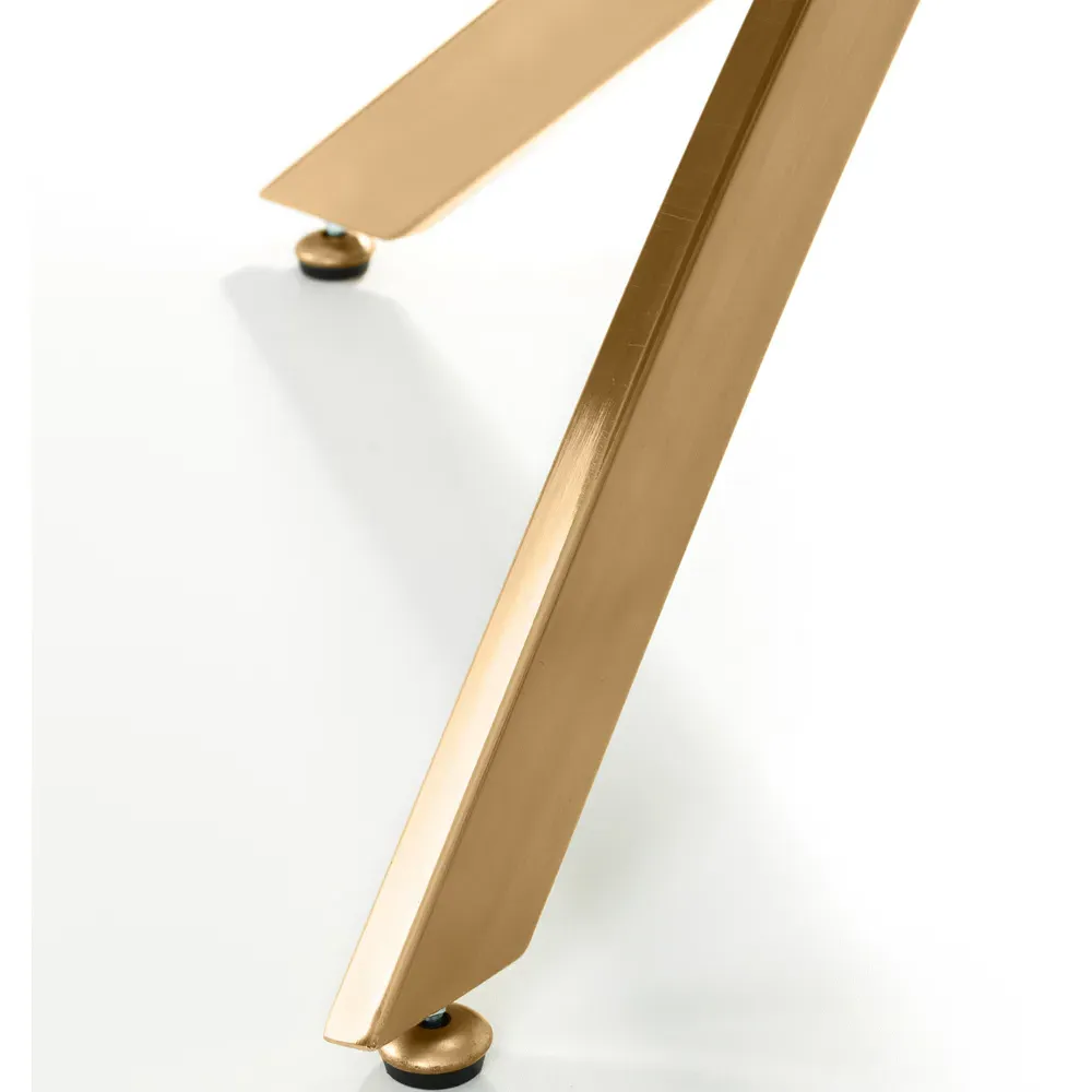 Montero 4-Seater Round Dining Table - Gold, Glass