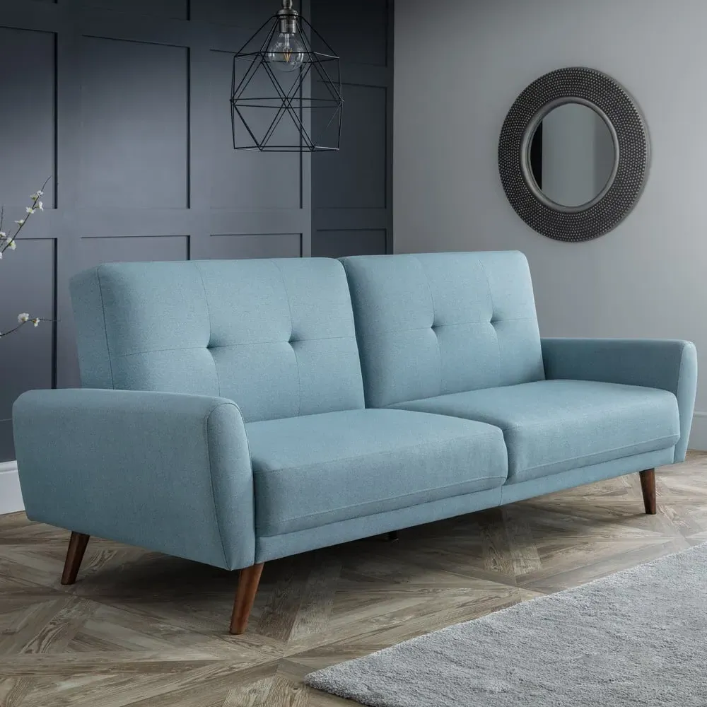 Monza 2-Seater Sofa Bed - Blue, Linen