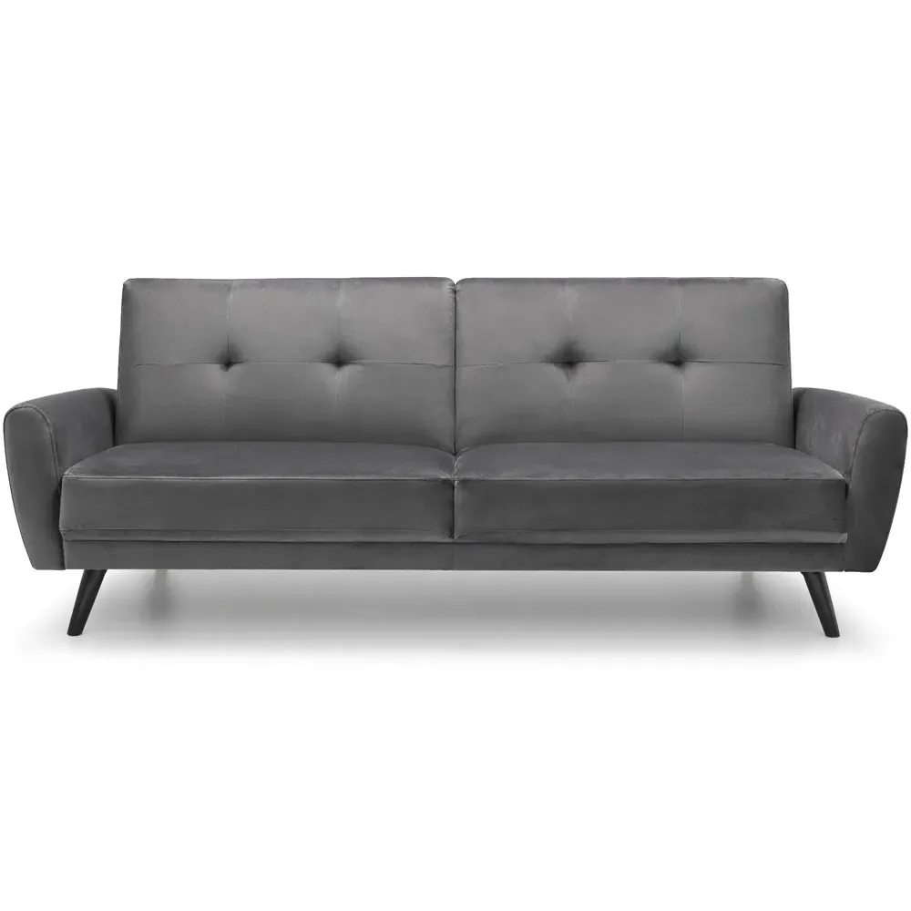 Monza 2-Seater Sofa Bed - Dark Grey, Velvet