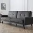 Monza 2-Seater Sofa Bed - Dark Grey, Velvet