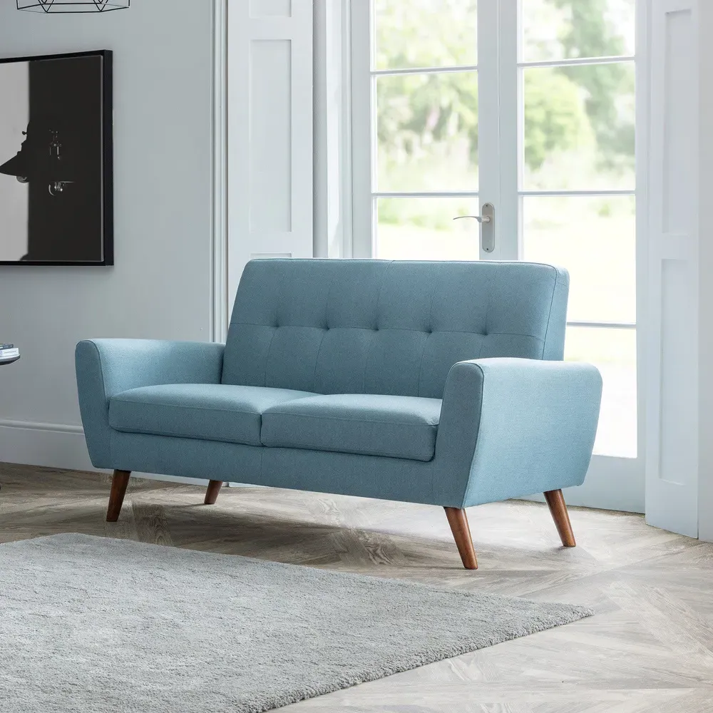 Monza 2-Seater Sofa - Blue, Linen