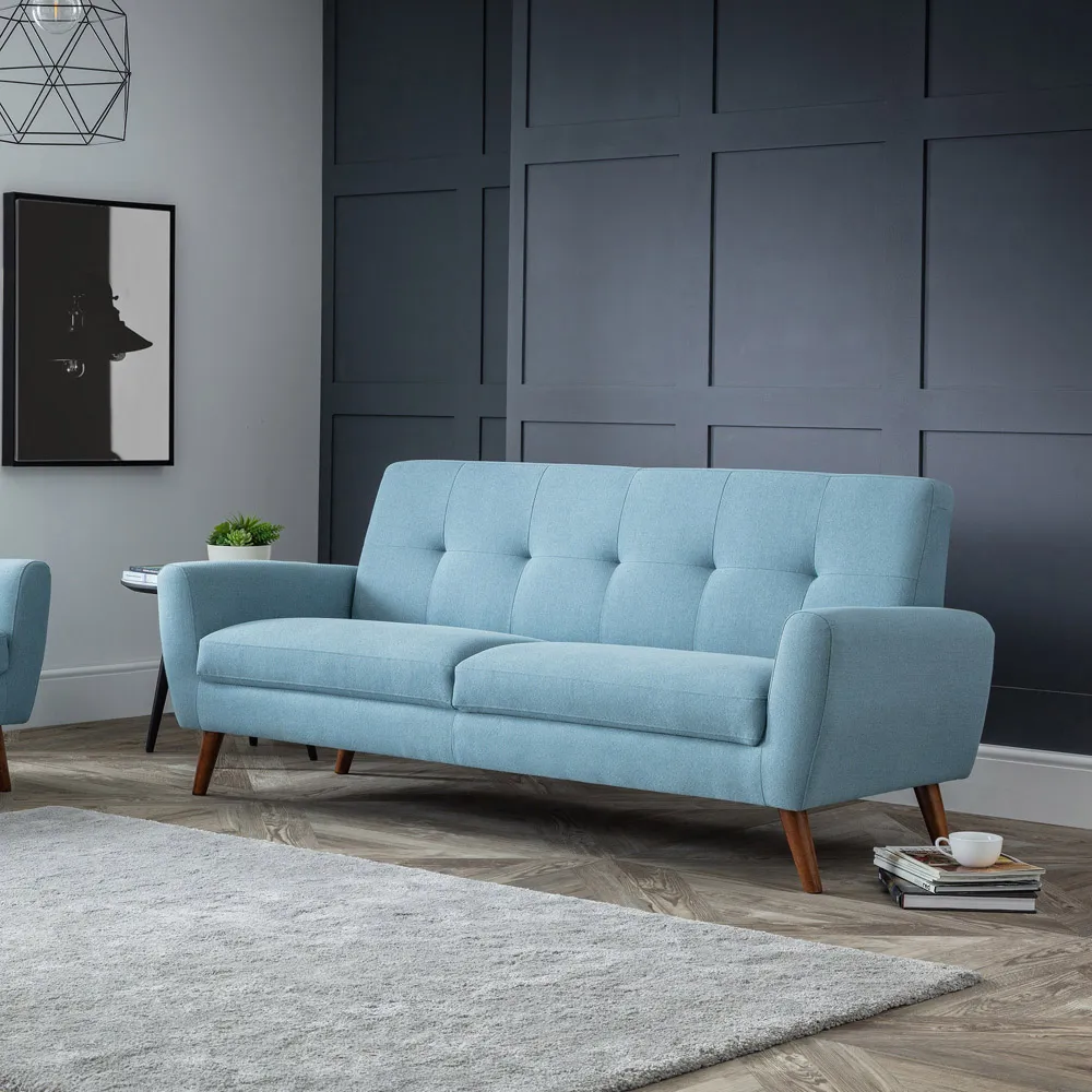 Monza 3-Seater Sofa - Blue, Linen