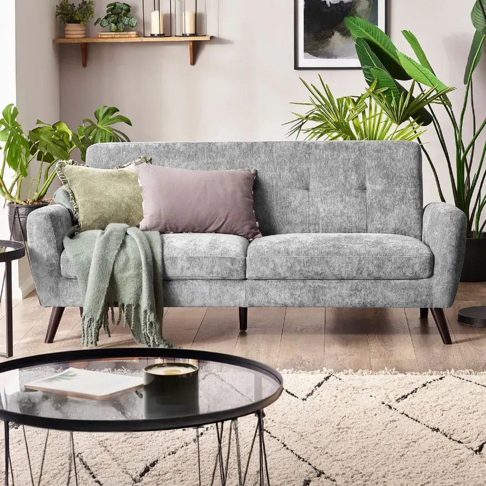 Monza 3-Seater Sofa - Grey, Fabric