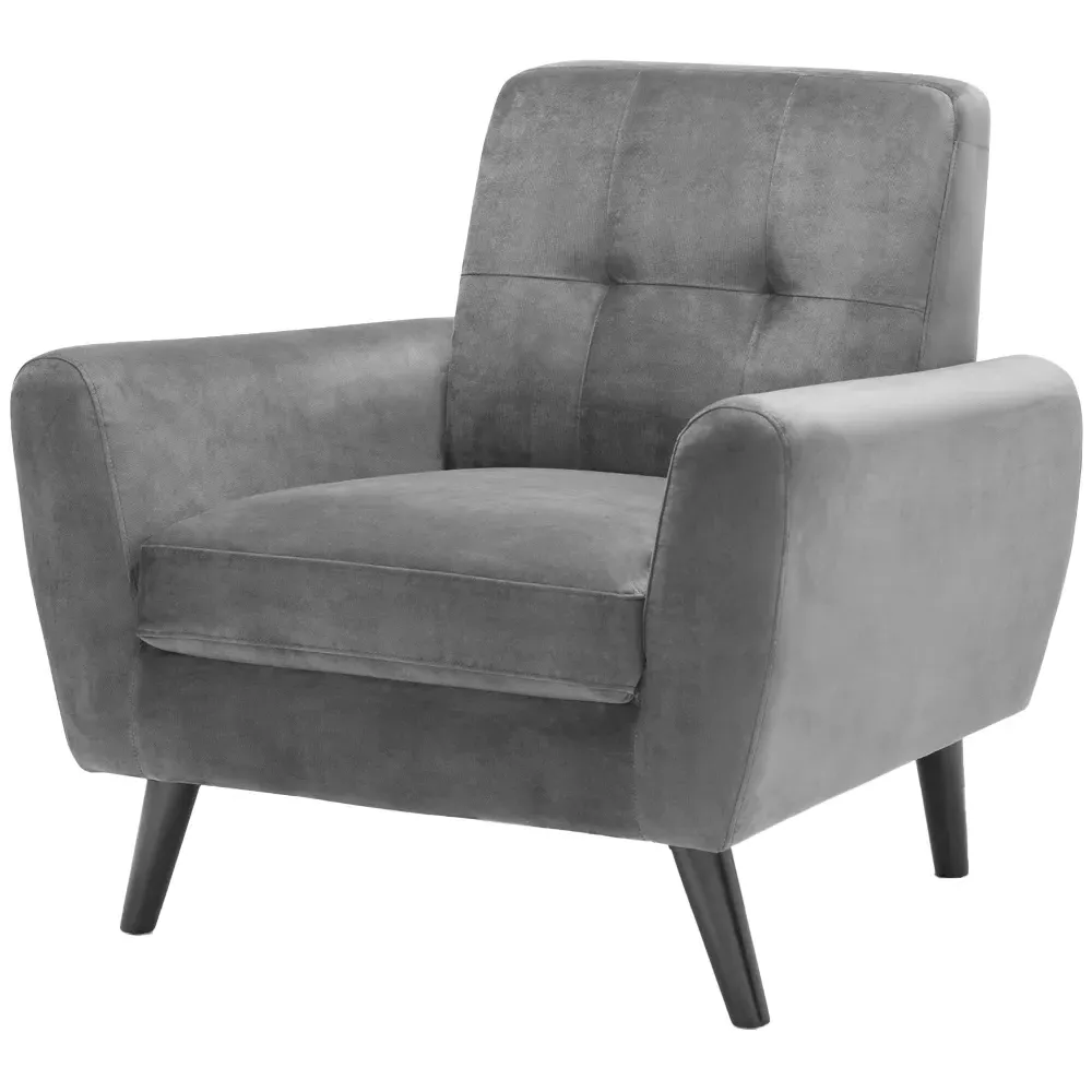 Monza Armchair - Dark Grey, Velvet