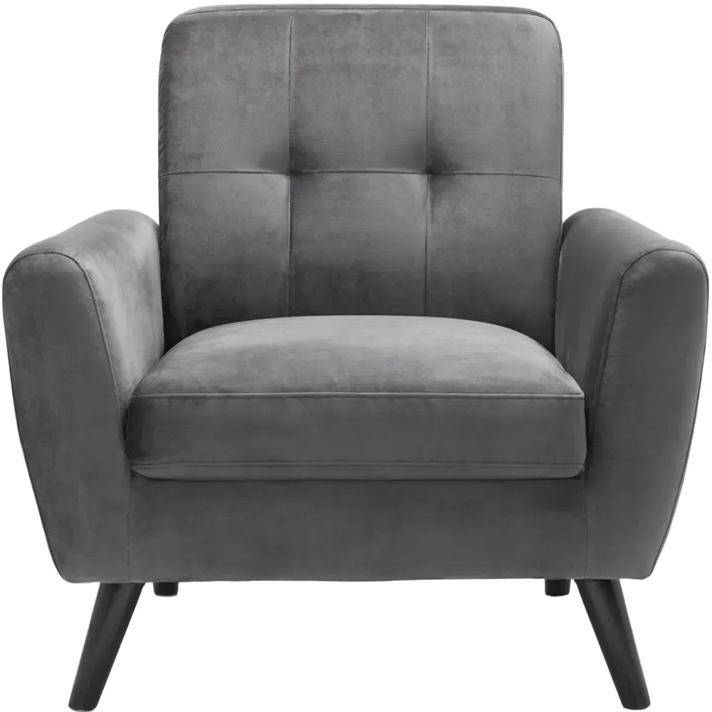 Monza Armchair - Dark Grey, Velvet