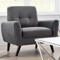 Monza Armchair - Dark Grey, Velvet