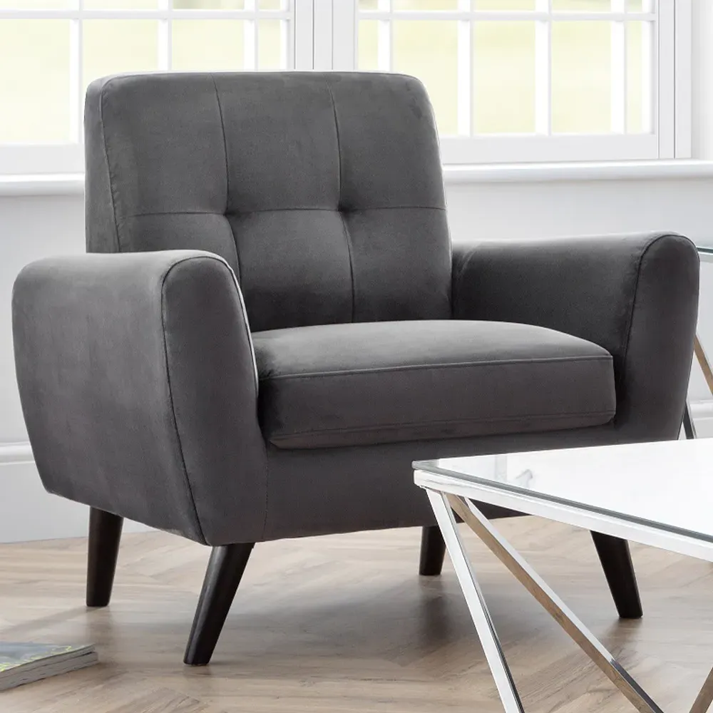 Monza Armchair - Dark Grey, Velvet image
