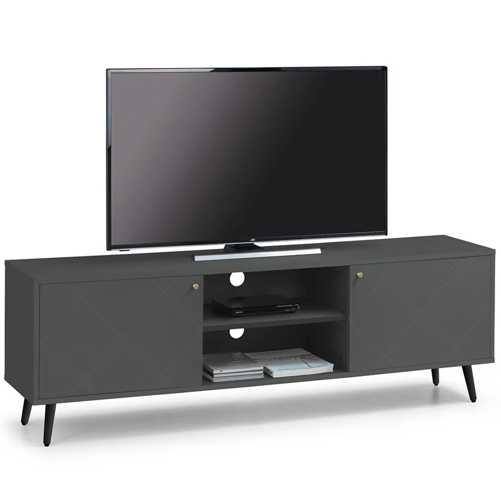 Moritz 2 Door TV Unit with Storage - Grey