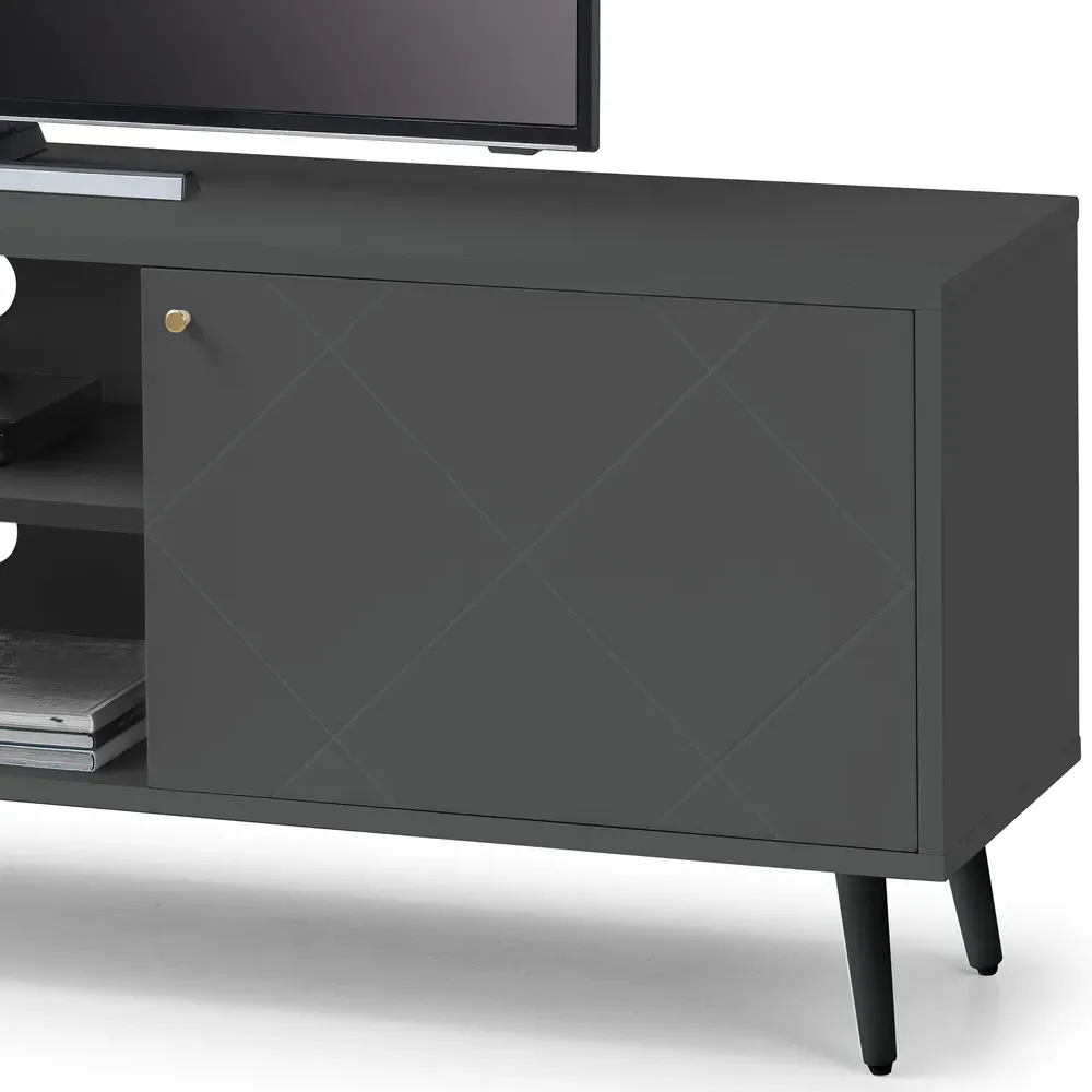Moritz 2 Door TV Unit with Storage - Grey