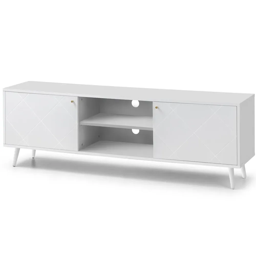 Moritz 2 Door TV Unit with Storage - White