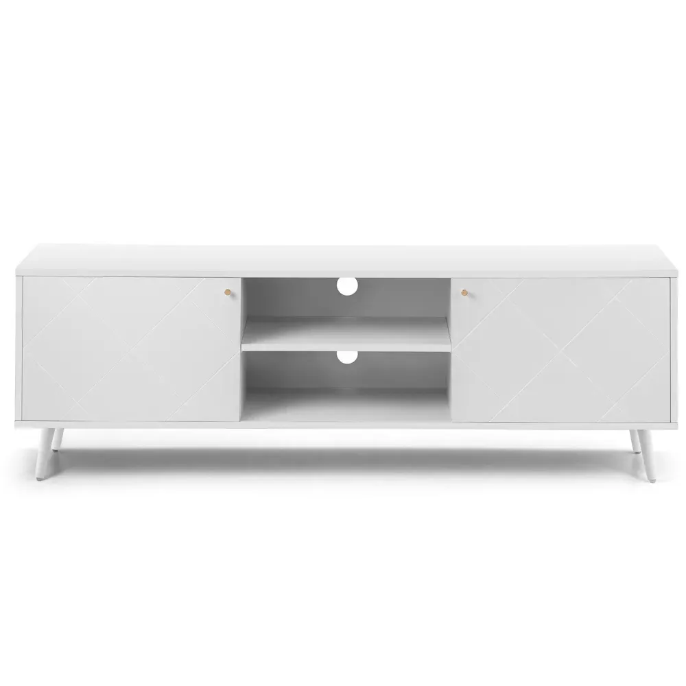 Moritz 2 Door TV Unit with Storage - White