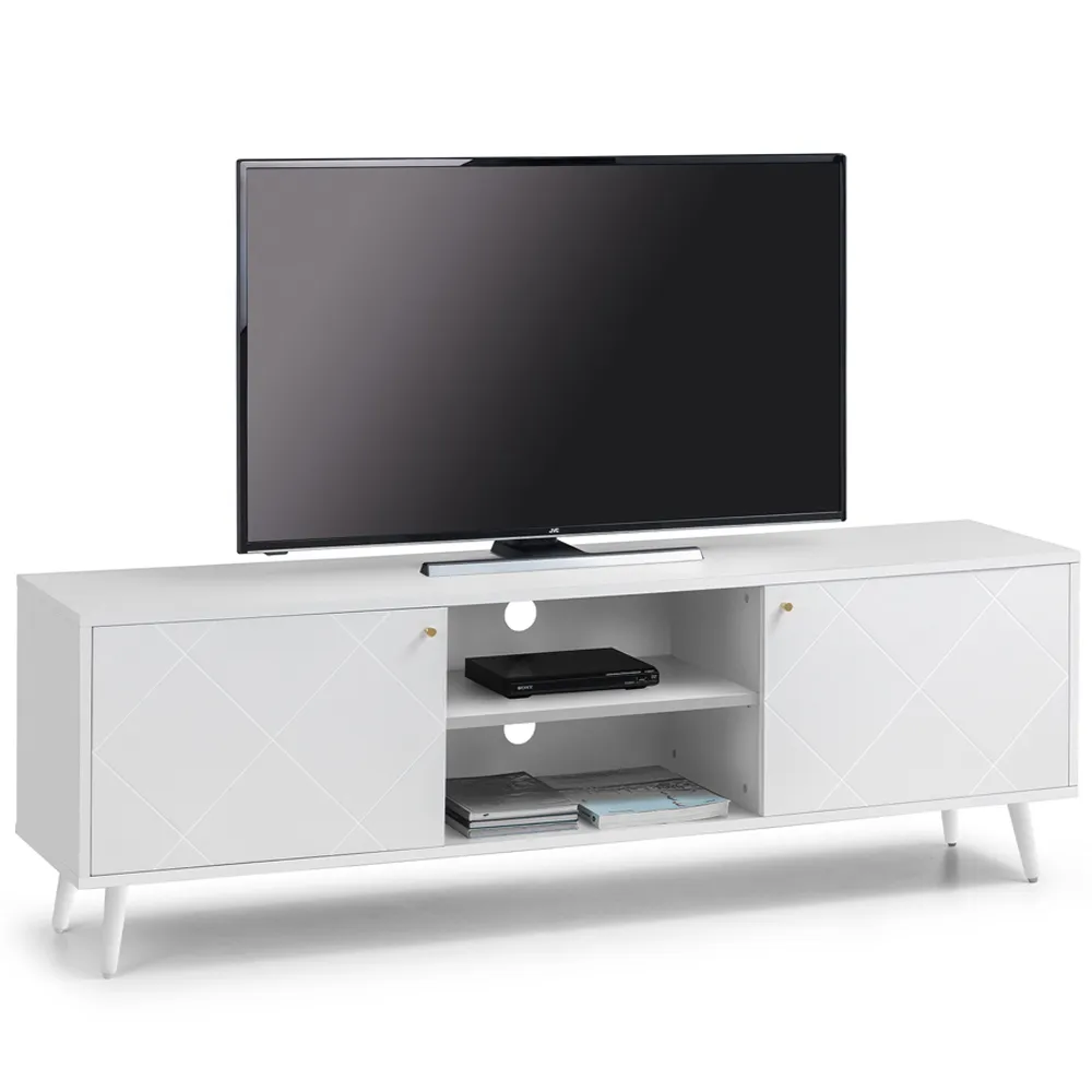 Moritz 2 Door TV Unit with Storage - White
