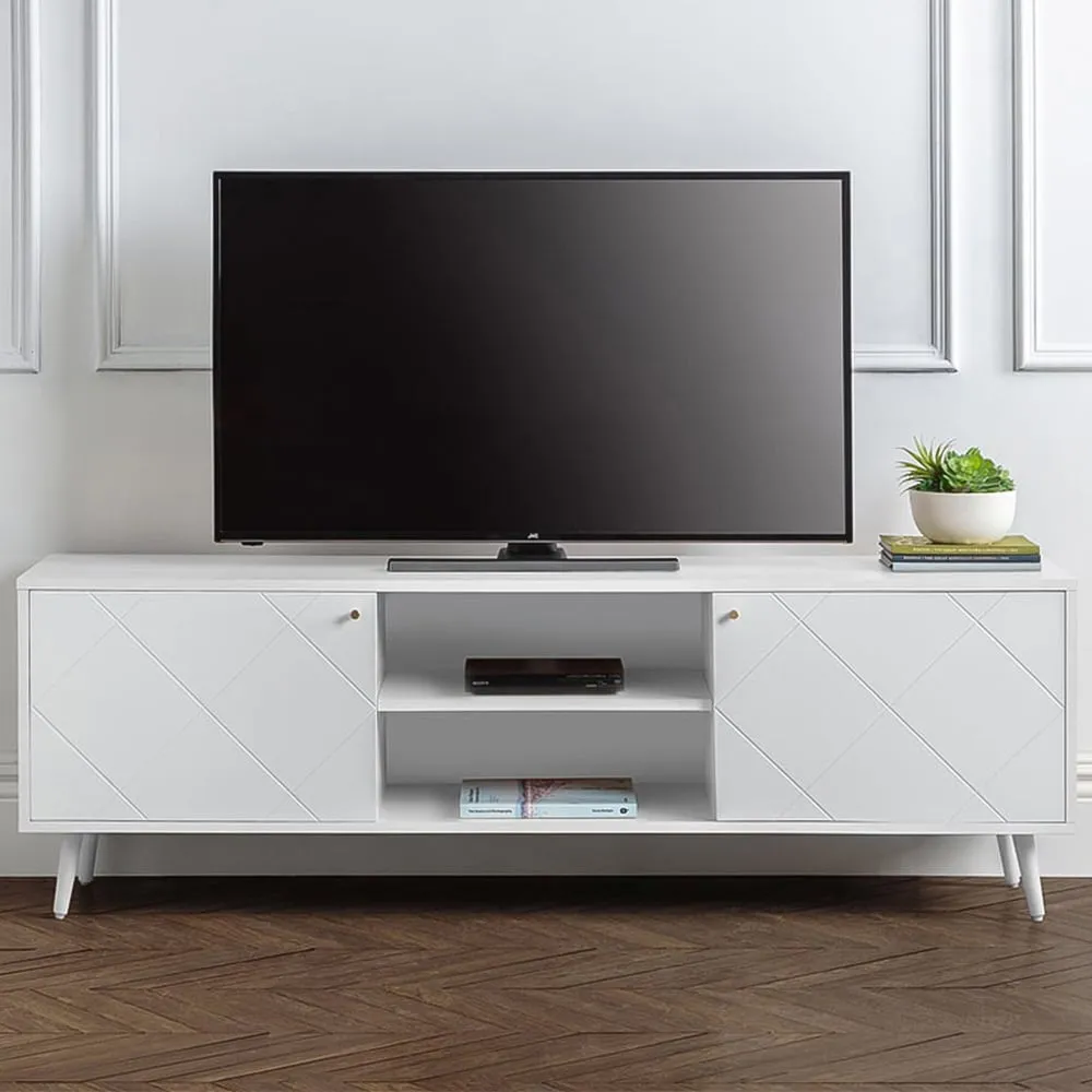 Moritz 2 Door TV Unit with Storage - White