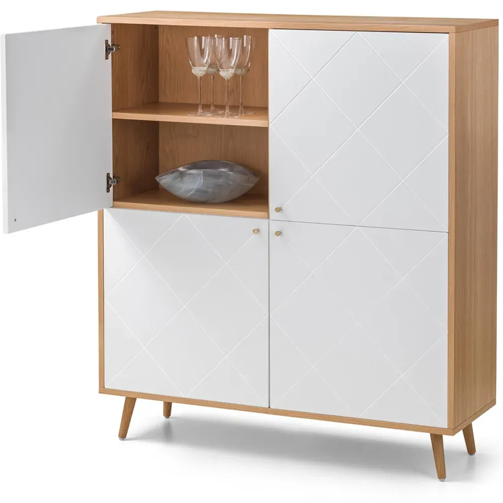 Moritz 4 Door Cabinet - White, Oak