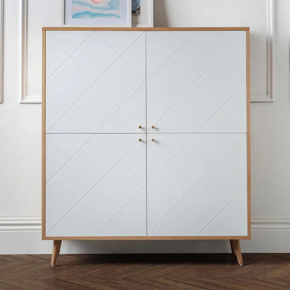 Moritz 4 Door Cabinet - White, Oak image