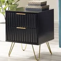 Murano 2 Drawer Lamp Table - Black