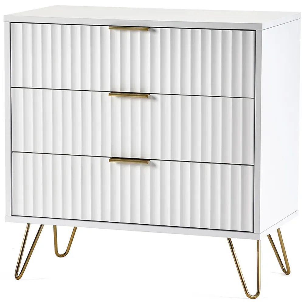 Murano 3 Drawer Chest of Drawers - White