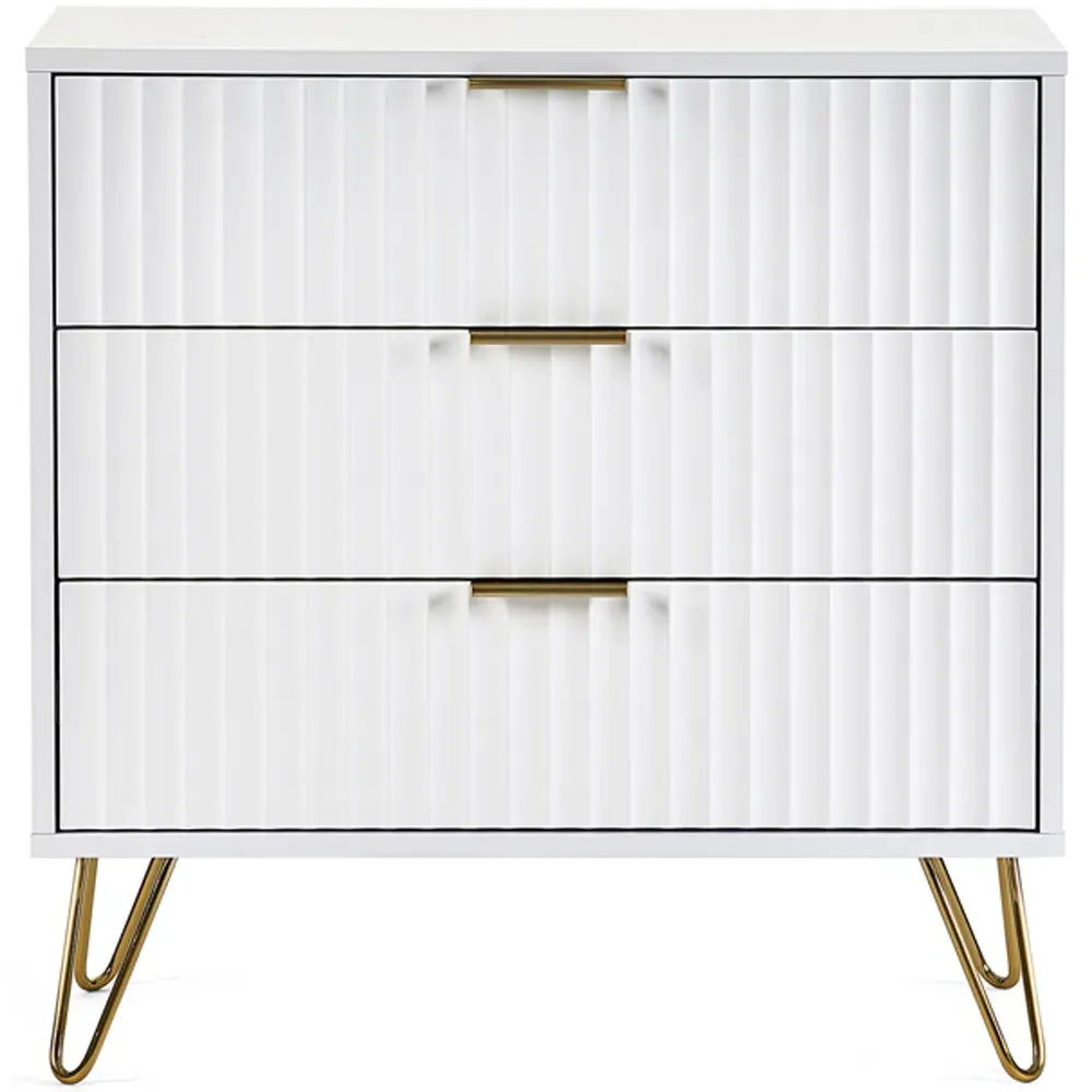 Murano 3 Drawer Chest of Drawers - White