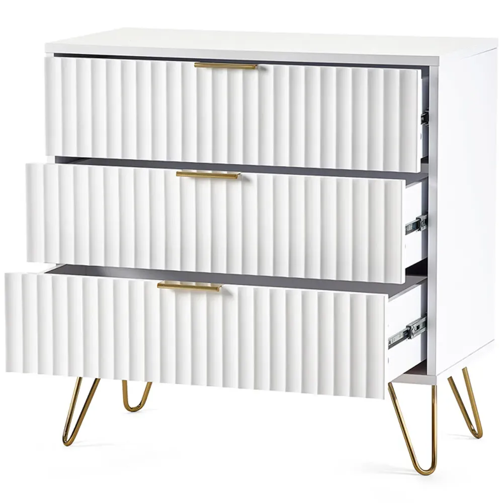 Murano 3 Drawer Chest of Drawers - White