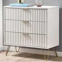 Murano 3 Drawer Chest of Drawers - White