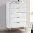 Murano 5 Drawer Chest of Drawers - White