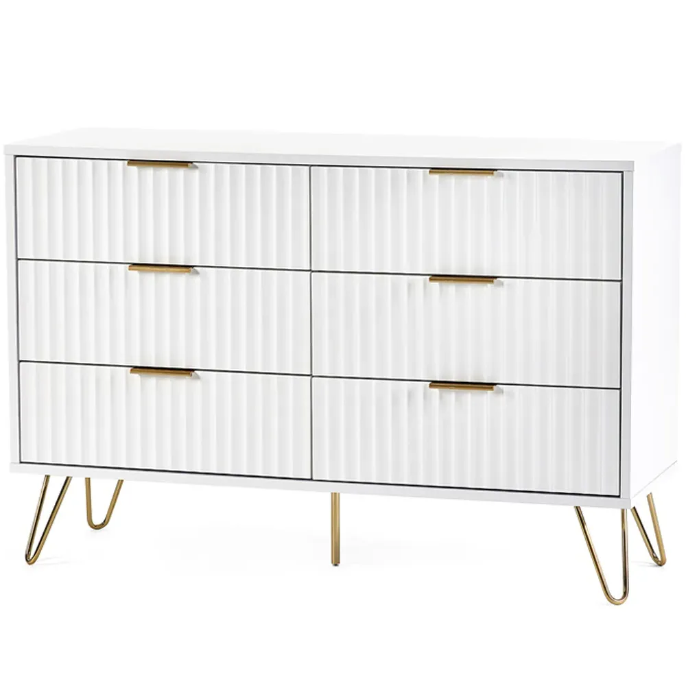 Murano 6 Drawer Chest of Drawers - White