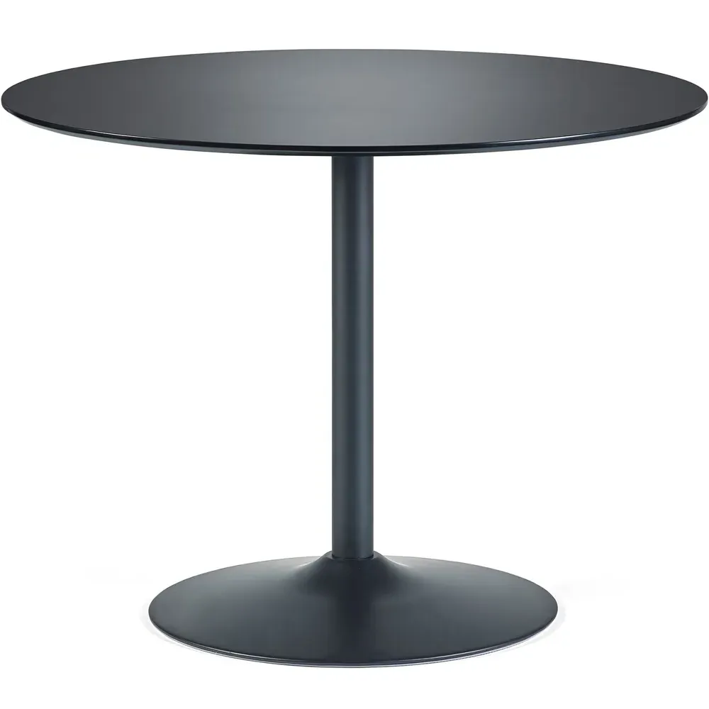 Nero 4-Seater Round Dining Table - Black