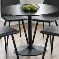 Nero 4-Seater Round Dining Table - Black