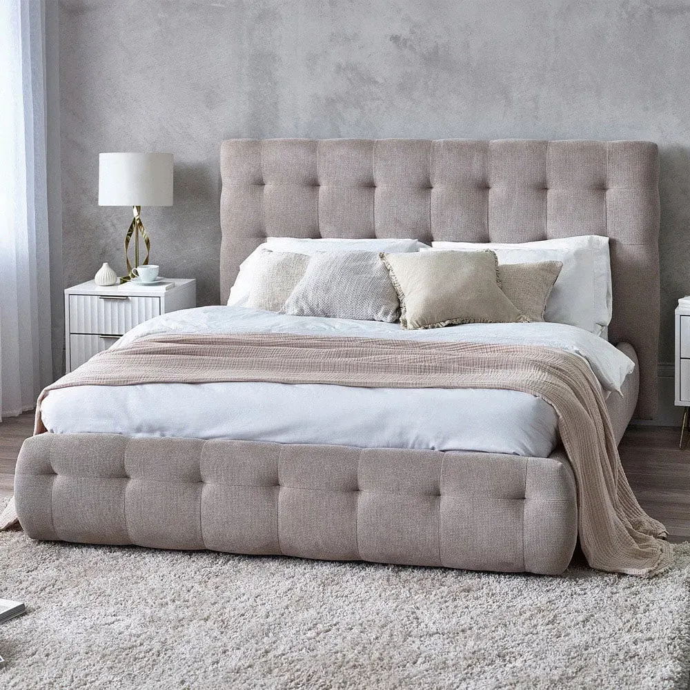 Odette King Size Bed Frame - Light Taupe
